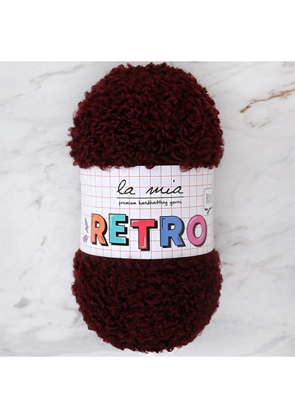 La Mia Retro Koyu Kahverengi El Örgü Ipi - LM3201