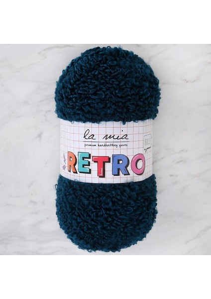 La Mia Retro Petrol Mavisi El Örgü Ipi - LM5206
