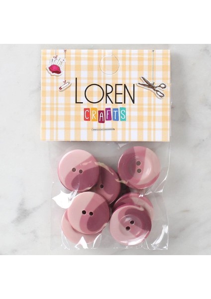 Loren Crafts 8'li Düğme Gül Kurusu - 1140