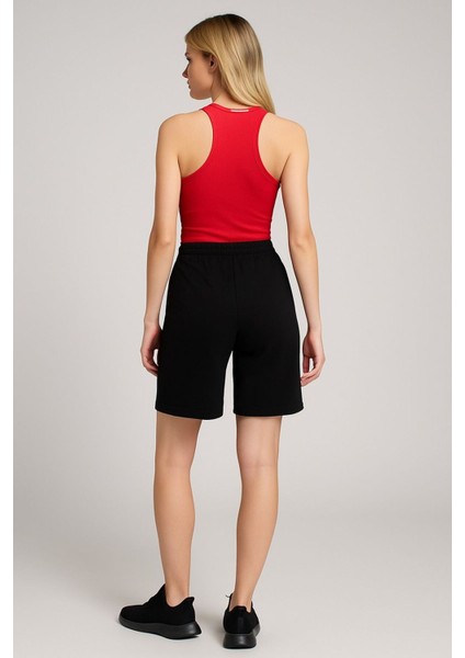 Kadın Beli Lastikli Yüksek Bel Iki Cepli Şehir Boy Yazlık Şort fırsatları