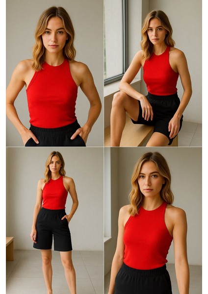 Kadın Beli Lastikli Yüksek Bel Iki Cepli Şehir Boy Yazlık Şort indirimleri