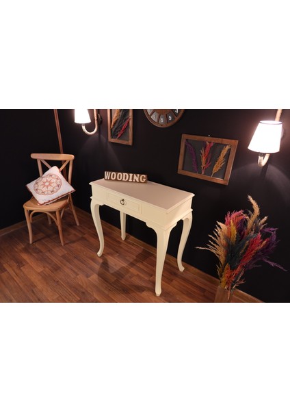 Wooding 90 cm Çekmeceli Masif Krem Dresuar fiyatları