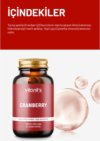 Cranberry 30 Kapsül - (Yeşil Çay Ekstresi - Inülin) fiyatları
