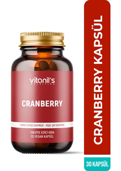 Cranberry 30 Kapsül - (Yeşil Çay Ekstresi - Inülin)