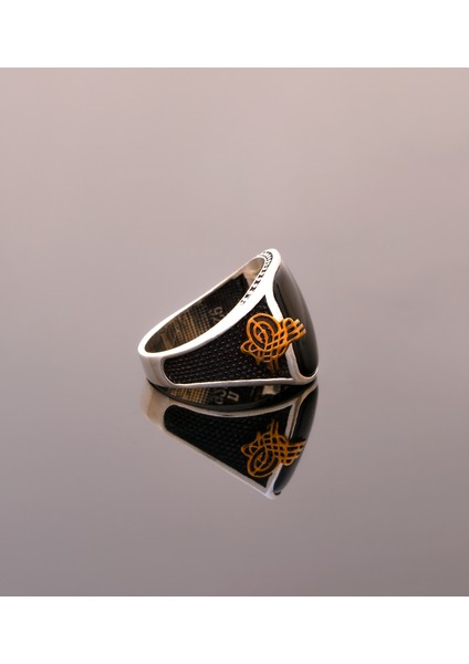 El Yapımı 925 Ayar Gümüş Siyah Oniks Taşlı Osmanlı Stil Erkek Yüzük Parmağa Göre Ayarlanır 10.95 gr fiyatları
