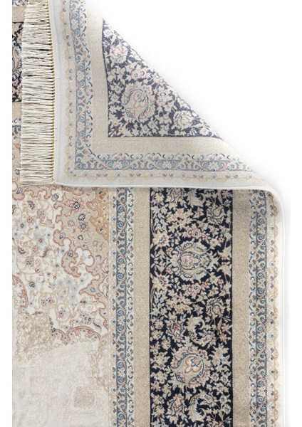 Vendome Palace 5471 Lacivert Krem - Viskon Bambu Halı | Dokuma Salon Halısı fırsatları