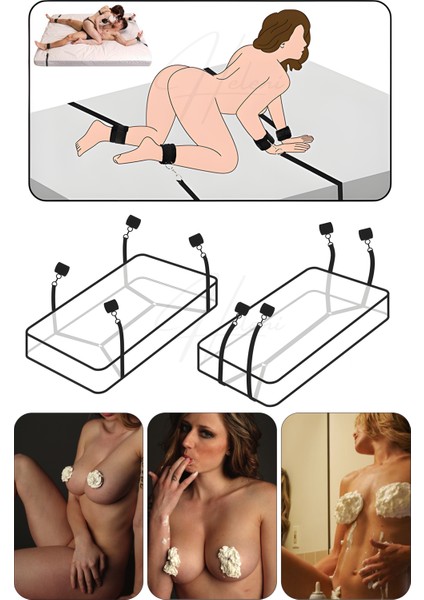 Yatak Altı Fantazi Cinsel Bağlama Seti + Krem Şanti – Çiftlere Özel İkili Sex Oyun Paketi