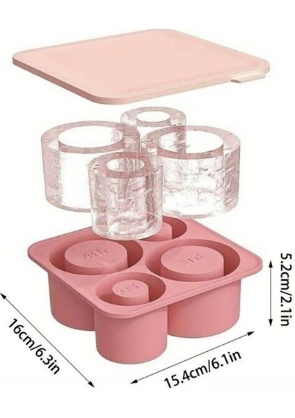 Quencher ve Iceflow Uyumlu 20-30-40 Oz Aksesuar 4 Bölmeli Kapaklı Silikon Buz Kalıbı indirimleri