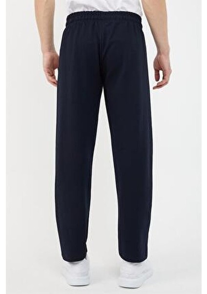 Lacivert Erkek Fermuar Cep Nakış Detaylı Düz Paça Rahat Kesim Premium Kumaş Eşofman Altı indirimleri