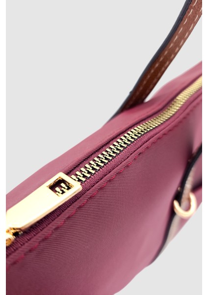 Velie Paraşüt Kumaş Şeritli Shopper Çanta Bordo-Taba indirimleri