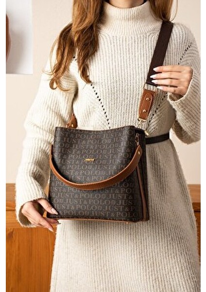 Kadın Kahve-Taba Kısa ve Uzun Ayarlanabilir Omuz Çantası