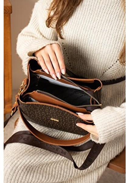 Kadın Kahve-Taba Kısa ve Uzun Ayarlanabilir Omuz Çantası