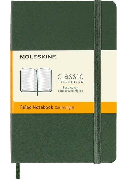 Sert Kapak Çizgili Defter Cep Boy 9X14 Cm. 192 Sayfa Mersin Yeşili