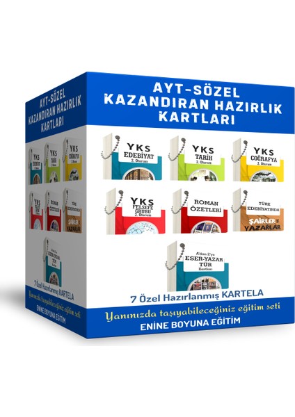 Enine Boyuna Eğitim AYT - Sözel Hazırlık Kartları (7 Kartela)