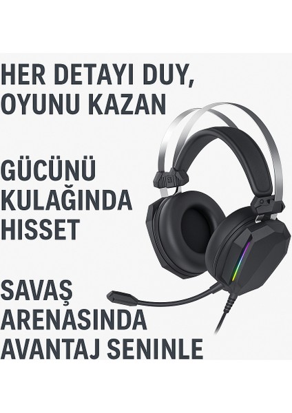 GE07 Rgb Işıklı Mikrofonlu Oyuncu Kulaklığı – 3D Surround Ses, Pc Uyumlu fırsatları