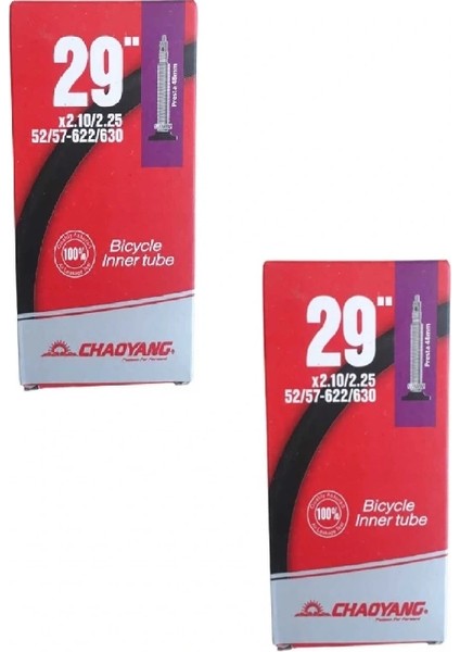 29 Jant 29X2.10/2.25 (622-630) Bisiklet Iç Lastiği Av 48 mm Kalın Motor Sibop x 2 Adet Kutulu