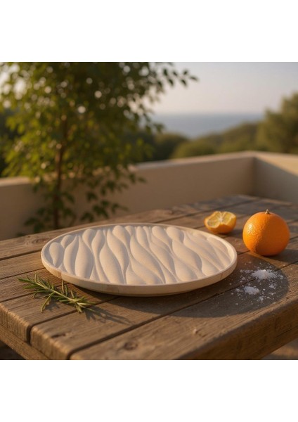 Dalga Desenli Dekoratif Yuvarlak Tabak – 30 cm fiyatları