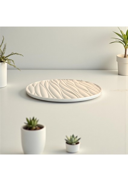 Dalga Desenli Dekoratif Yuvarlak Tabak – 30 cm fırsatları