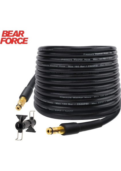 Bear Force 10 Metre Yüksek Basınçlı Yıkama Makinesi Hortumu Dayanıklı Termoplastik Örgü Takviyeli Hortum Yıkama Makinesi Hortumu