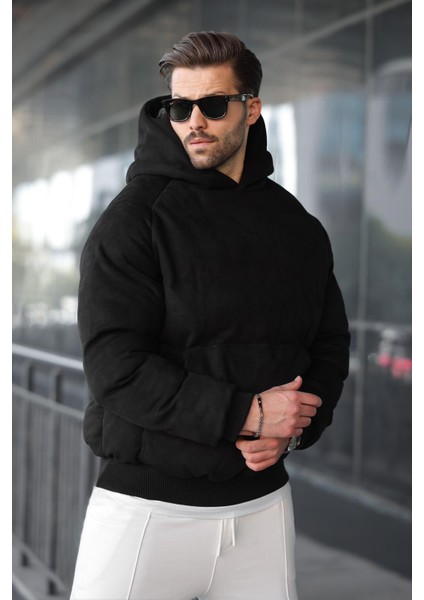 Siyah Kapüşonlu Erkek Şişme Mont 7235 modelleri
