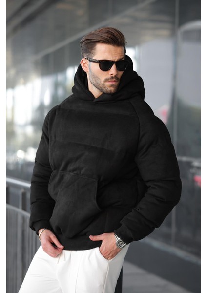 Siyah Kapüşonlu Erkek Şişme Mont 7235 fırsatları