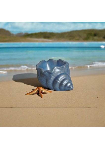Deniz Kabuğu Metalik Mavi Biblo