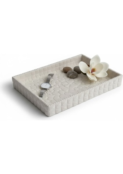 Kabartma Taş Dokulu Dikdörtgen Tepsi 18CM x 2,5 cm fiyatları