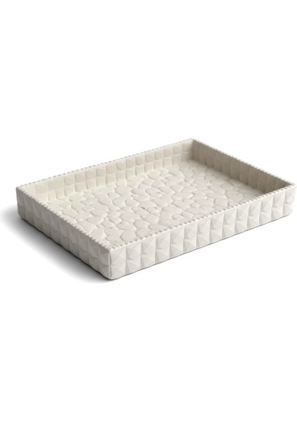 Kabartma Taş Dokulu Dikdörtgen Tepsi 18CM x 2,5 cm indirimleri