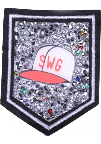 Aplike Ütü Ile Yapışan Taşlı Şapka Arma 5x5 cm