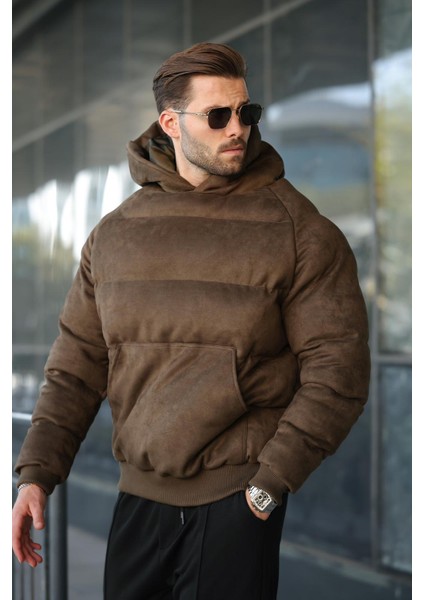 Haki Kapüşonlu Erkek Şişme Mont 7235