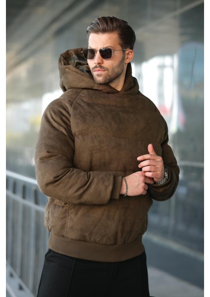 Haki Kapüşonlu Erkek Şişme Mont 7235 modelleri