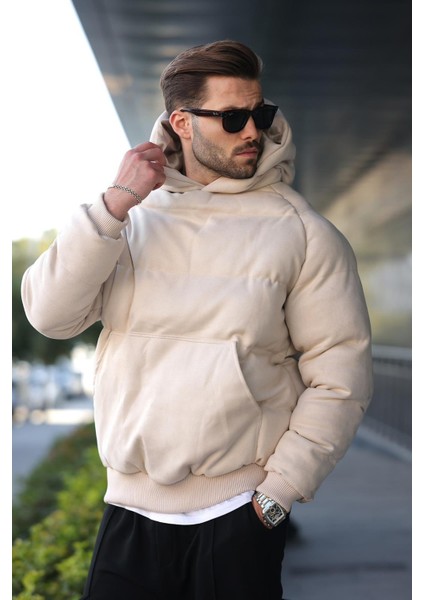 Bej Kapüşonlu Erkek Şişme Mont 7235 fiyatları