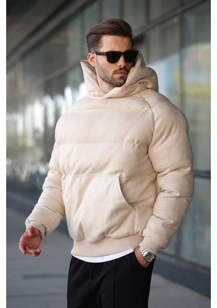 Bej Kapüşonlu Erkek Şişme Mont 7235 fırsatları