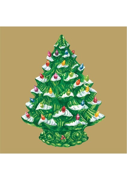 Vintage Christmas Tree Cocktail Napkin Pack Of 20