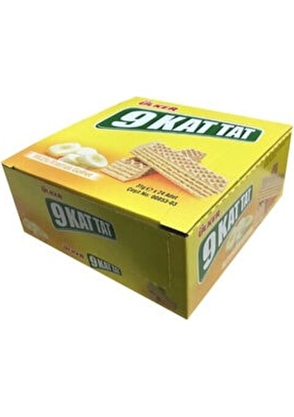 9 Kat Tat Muzlu Gofret 24 Adet Muz Aromalı Lezzetli Atıştırmalık