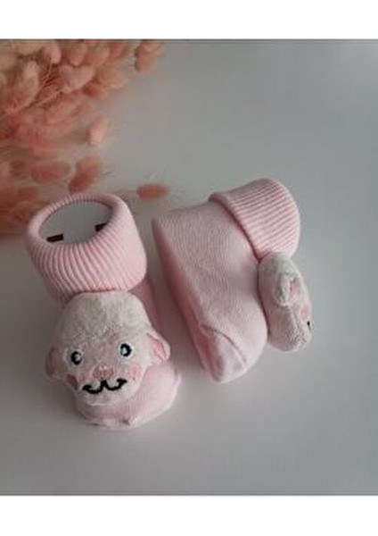 Kız Bebek Çorap Peluş Kuzu Oyuncaklı Düz Desen 0-18 Ay İçin fiyatları