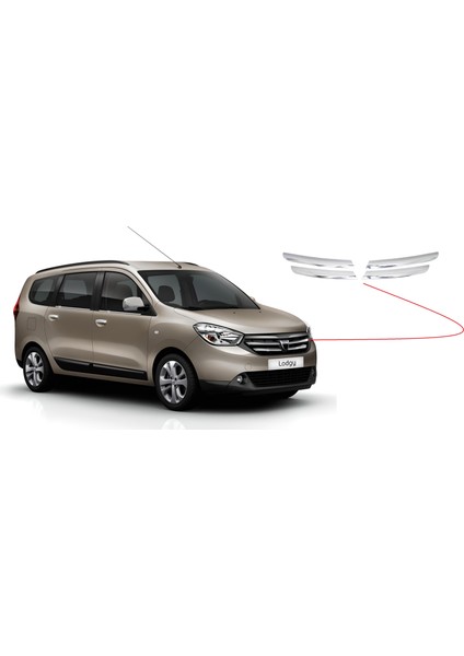 Dacia Lodgy 4 Parça Ön Panjur Çıtası - 2012 ve Sonrası ile Uyumludur