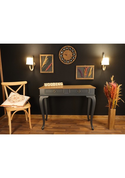 100 cm Çekmeceli Masif Antrasit Naturel Dresuar