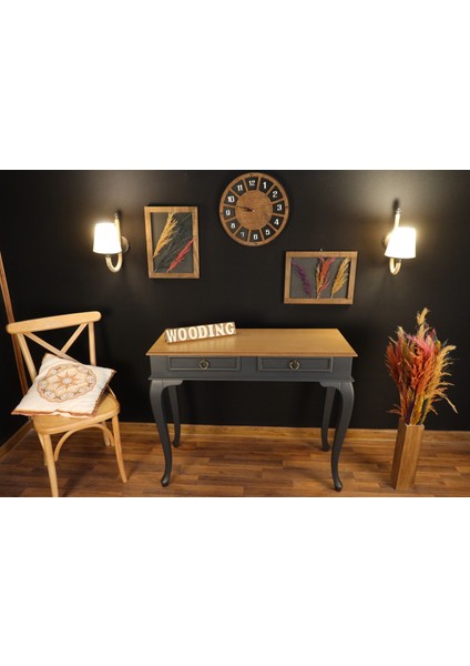 100 cm Çekmeceli Masif Antrasit Naturel Dresuar indirimleri