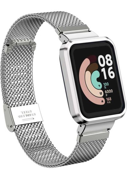 Xiaomi Redmi Watch (Mi Watch Lite) Uyumlu Krd-59 Metal Kordon Tygo - Gümüş