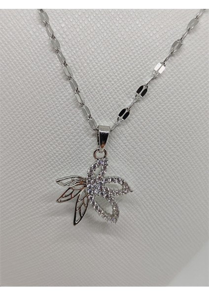 Yaprak Figürlü Çelik Kolye Silver fiyatları