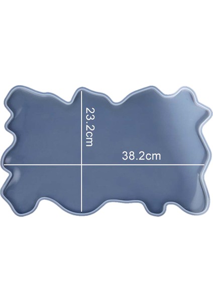 Epoksi Tepsi Kalıbı Dikdörtgen Tepsi Kalıbı Dalgalı Model Kalıbı Silikon 38.2X24.2X1.1CM