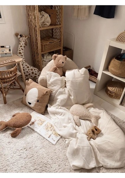 Teddy Sevimli Balina Bebek Uyku Arkadaşı Kahve/beyaz 38CM modelleri