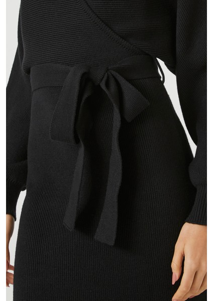 Triko Bağlamalı Midi Elbise modelleri