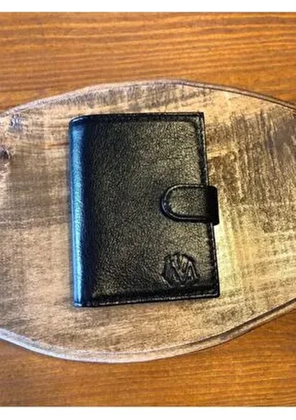 Hakiki Deri Dikey Cüzdan Şeffaf Kartlık Bölmeli Yumuşak Dokulu Küçük Boy Erkek