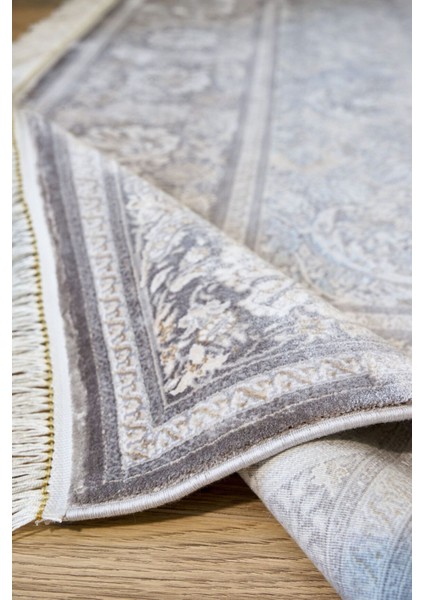 Vendome Palace 5441 Gri Krem - Viskon Bambu Halı | Dokuma Salon Halısı
