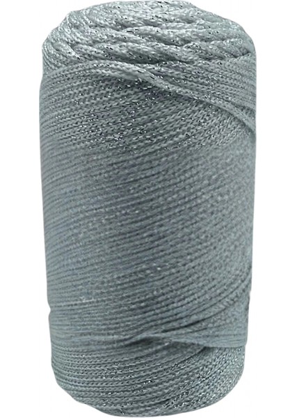 Makrome Ipi 3 mm Polyester Gri Simli