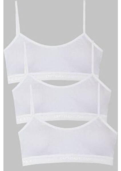 Kız Çocuk Ip Askıı Pedli Yarım Atlet Büstiyer 3'lü Paket