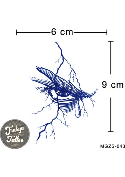 Yarı Kalıcı Dövme Şimşek ve Göz Dövmesi MGZS-043