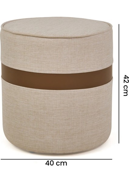 Latte Puf - Krem / Kahverengi - 42X40X40 cm indirimleri